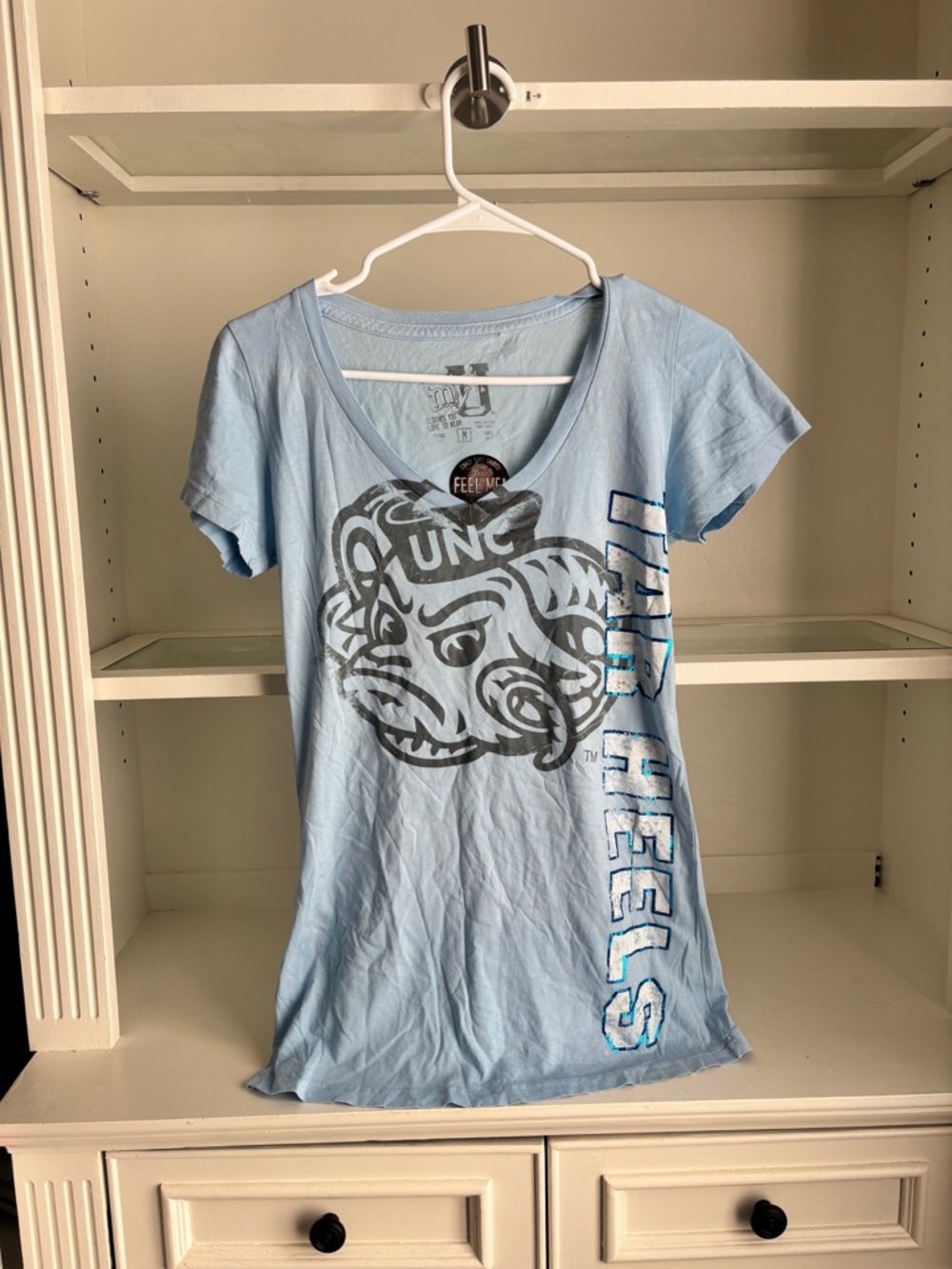 UNC Tar Heels Light Blue V-Neck Short Sleeve Tee